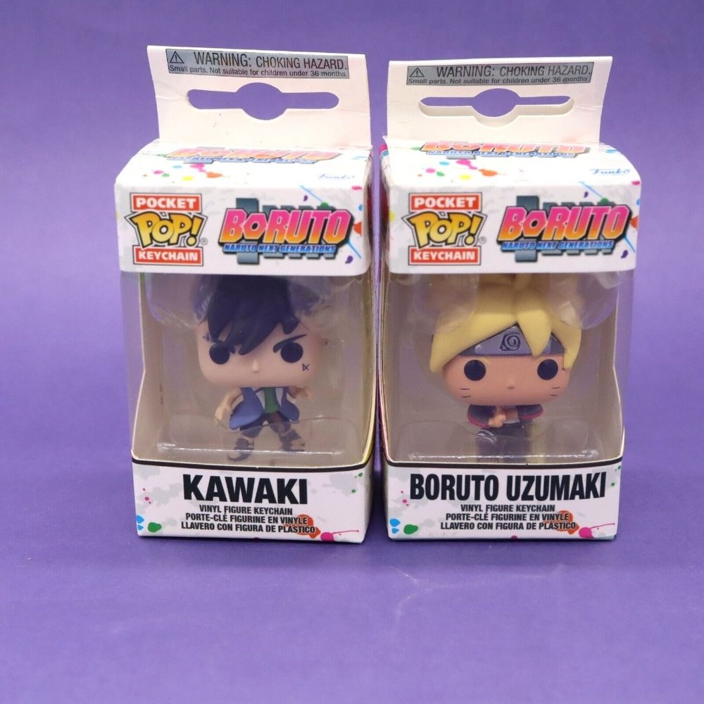 Lot of 2 Funko Pocket Pop Keychain Boruto Naruto -Kawaki and Uzumaki